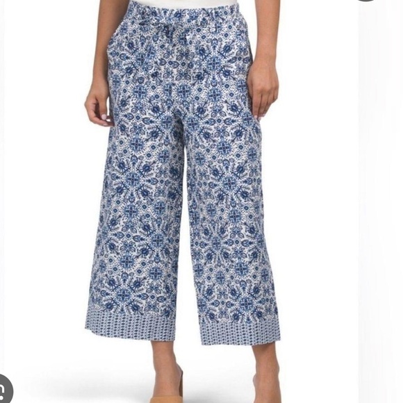 Joie Pants - Joie Blue Floral Linen Pants
